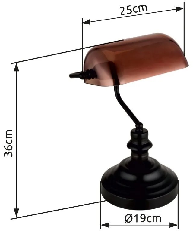 Veioza, lampa de masa Antique negru, cupru