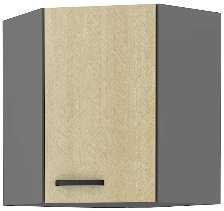 Dulap inferior de bucătărie de colț Scarmi 58x58 GN-72 1F (Antracit + Herringbone scandi). 1049758