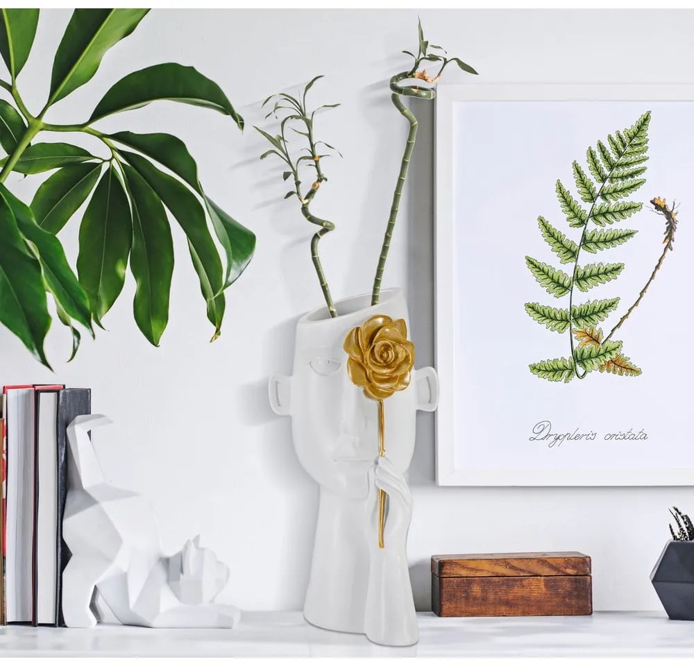 Vază albă din polirășină 27 cm Fiore – Mauro Ferretti