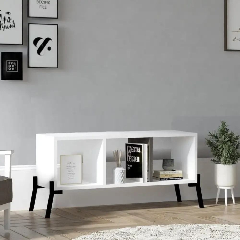 Comoda tv si biblioteca Gordon culoare alb 101 cm