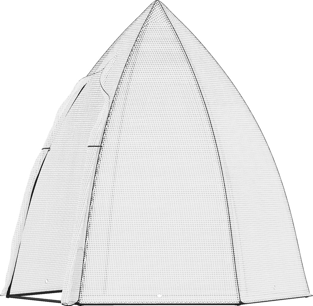 Outsunny Mini Șopron pentru Plantare cu Uși Rulante pentru Grădină și Balcon Protecție iarna Alb 160 x 140 x 180 cm | Aosom Romania