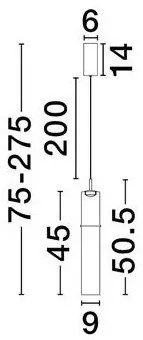 Pendul LED modern, Metal, Sticla, Moca, SANO