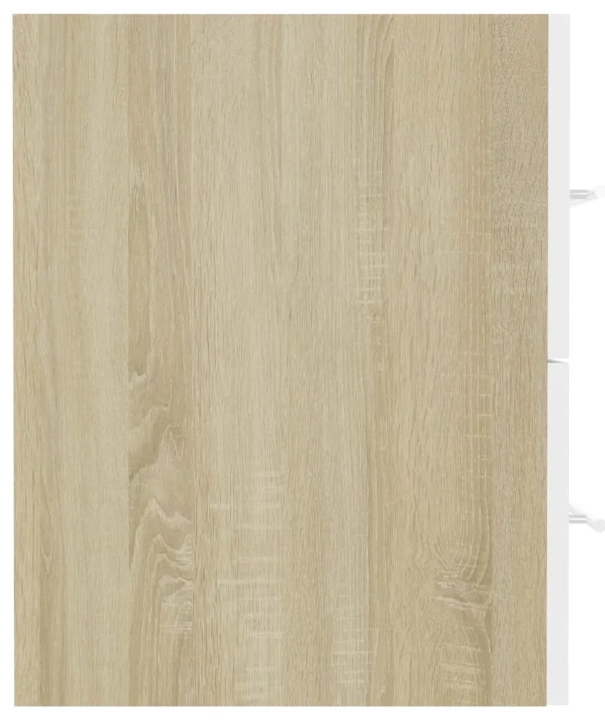 Dulap de chiuveta,alb, stejar Sonoma, 41x38,5x48 cm, PAL alb si stejar sonoma, fara oglinda, 1