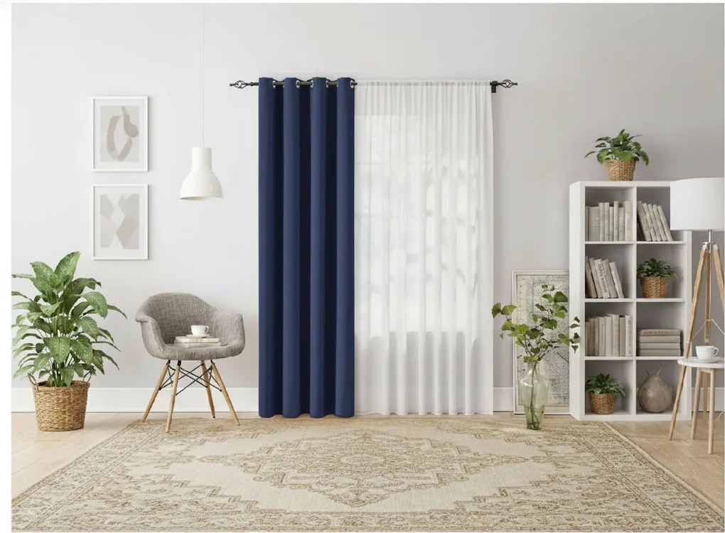 Draperie albastru inchis OXFORD 140x250 cm Agatat: Rejansa