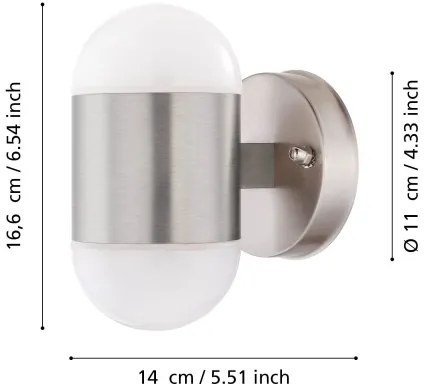 Eglo MEROLA 75392 - Aplica de perete pentru exterior cu LED, 2xLED/3,7W/230V, IP44, crom mat