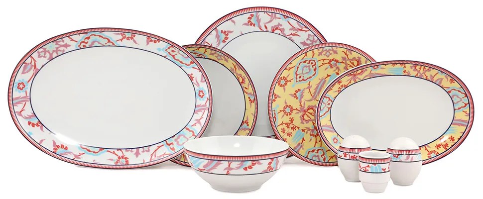SERVICIU DE MASA PORTELAN,MULTICOLOR,30 PIESE,IVONA