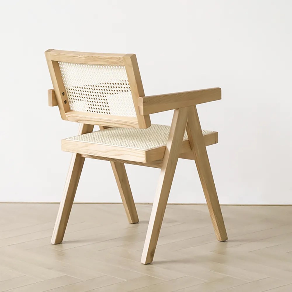 Scaun de bucatarie aspect lemn cu cotiera in stil japandi - 1 buc. Deprimo 77133316638 by Deprimo