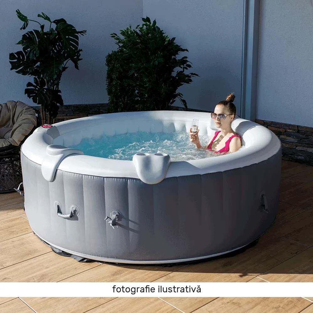 Jacuzzi gonflabil, gri/alb, 2-4 pers., 600 l, KAMINO TYP 3
