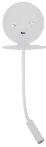 Aplica ambientala cu reader LED directionabil si USB Charger Eclip alba NVL-9173281