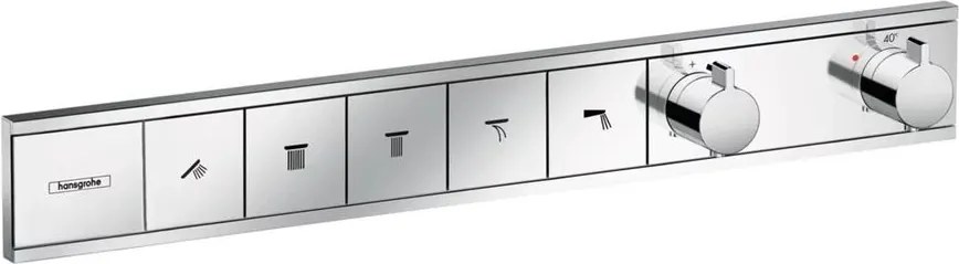 Baterie cada - dus incastrata Hansgrohe RainSelect termostatata crom lucios 5 functii