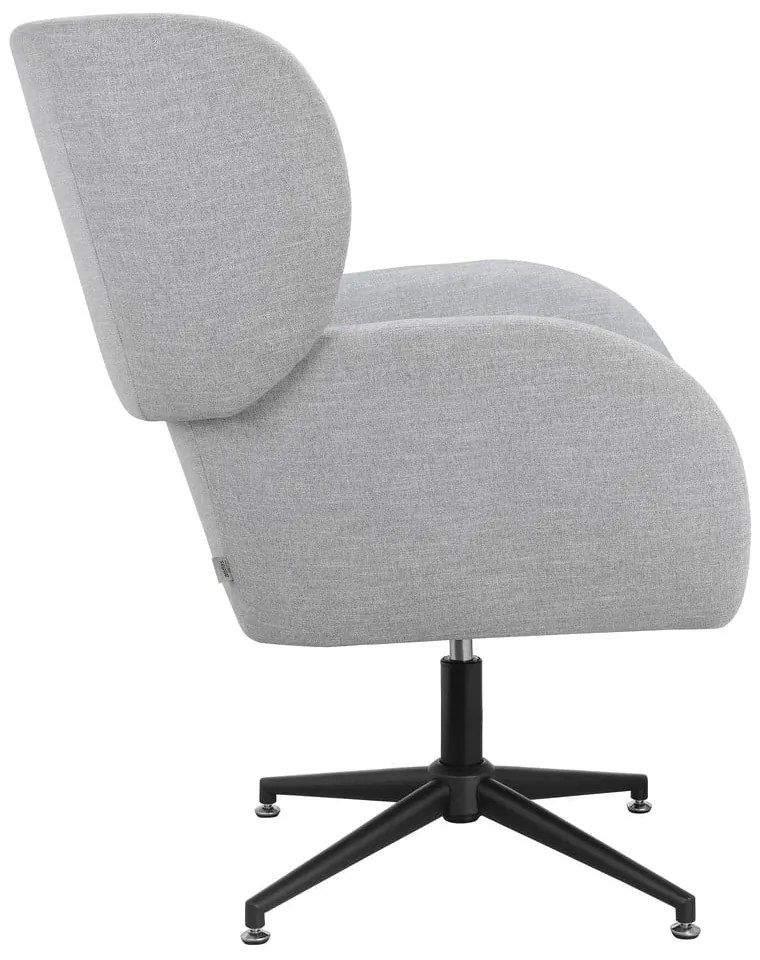 Fotoliu gri deschis wing cu tapițerie din catifea Vanessa – Støraa