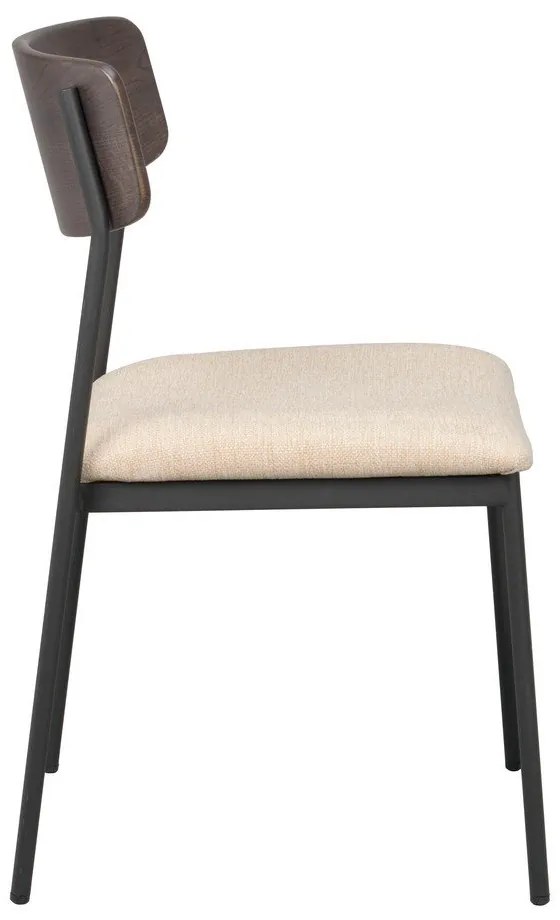 Scaune de dining crem/maro închis 2 buc. Maymont – Rowico