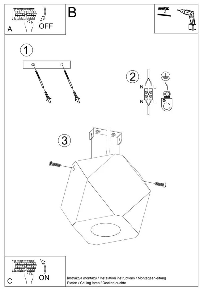 Spot în culoare naturală 12x12 cm Vige – Sollux