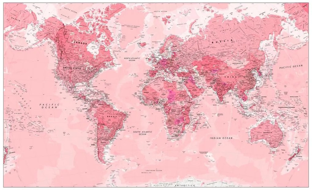 Fototapet, Harta lumii roz Art. 0100016