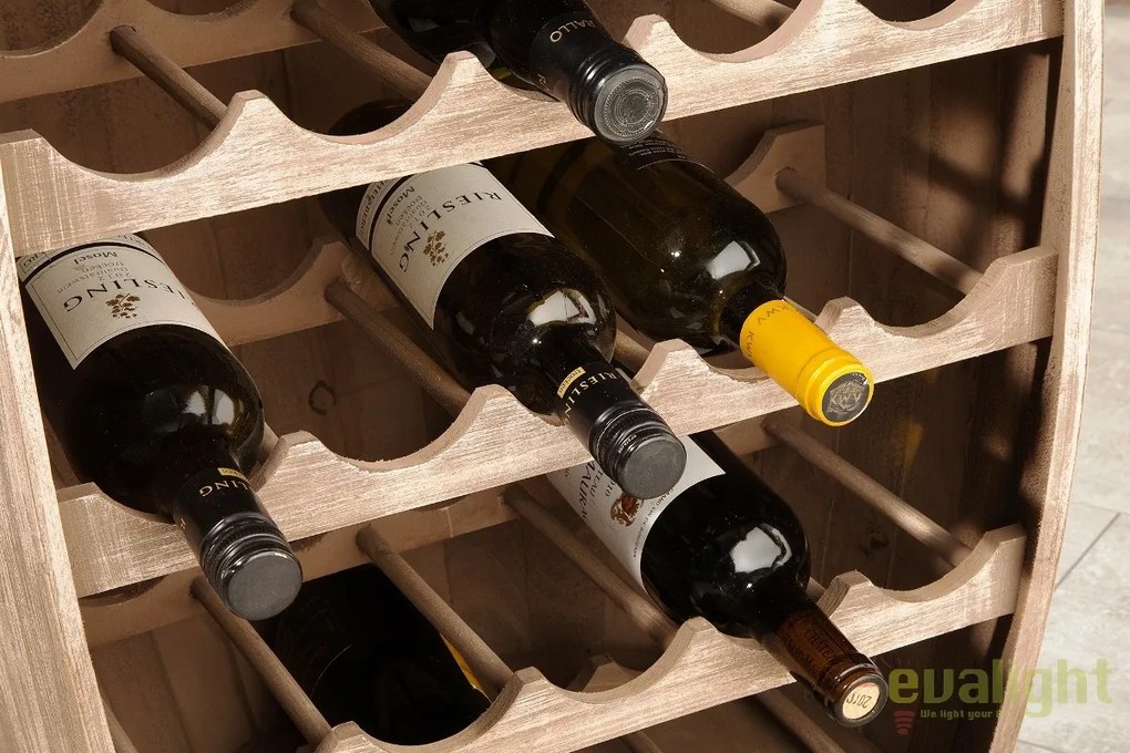 Raft pentru sticle- Bar design colonial Chateau 80cm natur