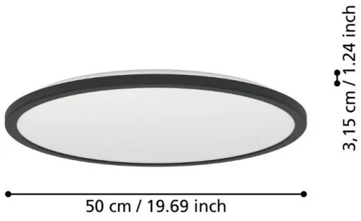 Plafonieră LED de exterior Eglo 901441 ROVITO 16,8W/230V d. 50 cm IP44 negru