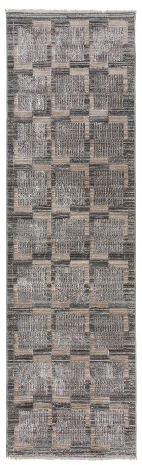 Covor tip traversă gri/bej 66x300 cm Evelyn Blocks – Flair Rugs