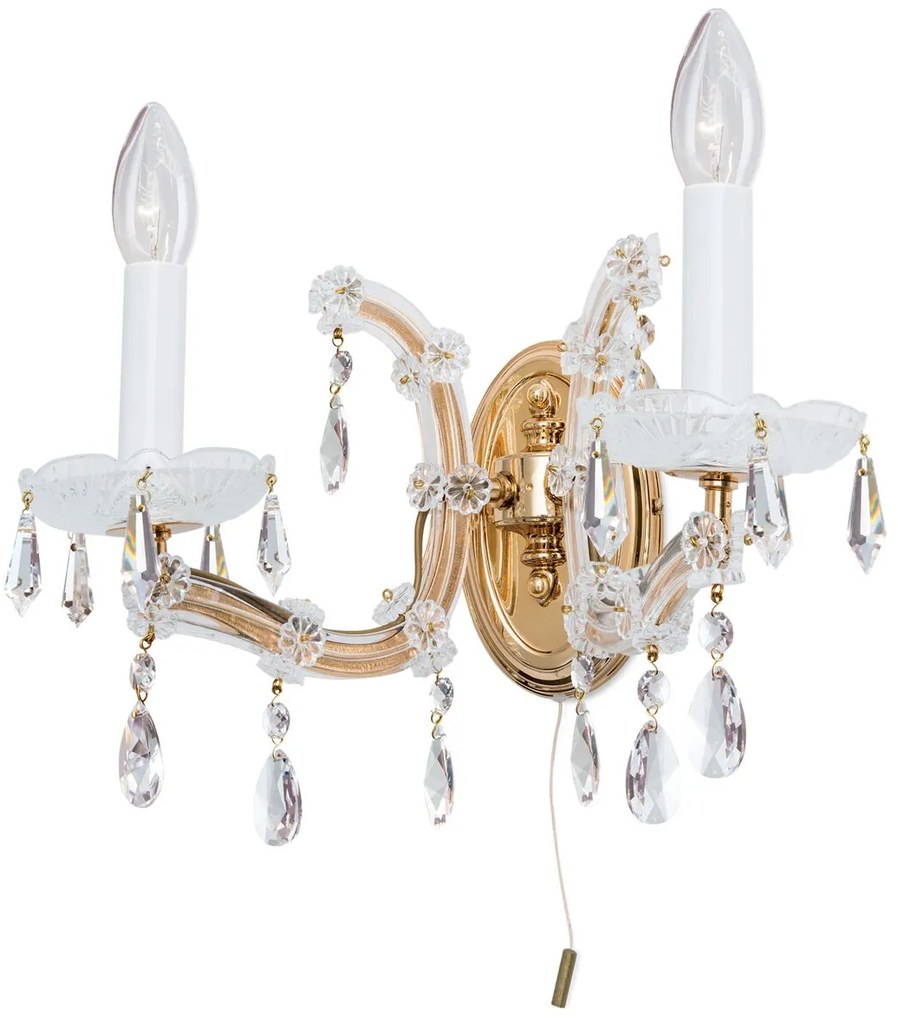 Aplica de perete de lux cristal Swarovski Maria Theresia-A 2L 24K gold plated