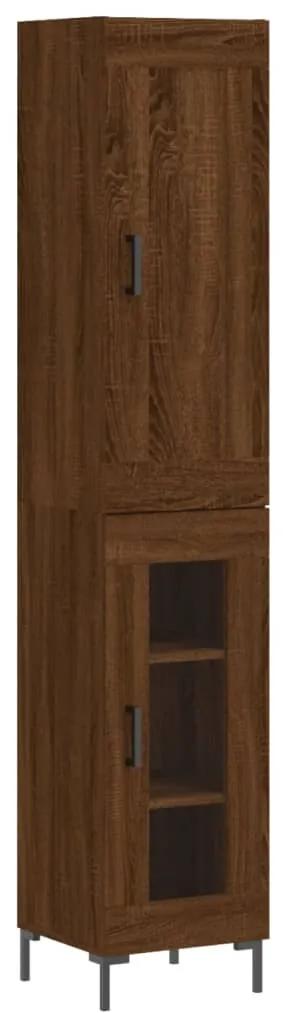3200392 vidaXL Dulap înalt, stejar maro, 34,5x34x180 cm, lemn prelucrat
