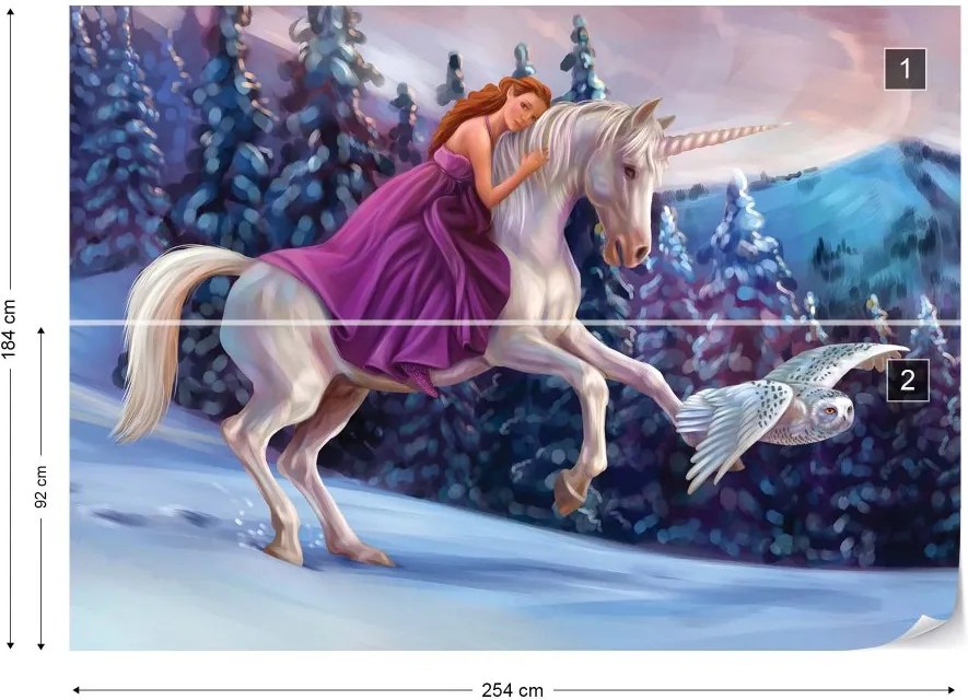 Fototapet GLIX - Princess Unicorn + adeziv GRATUIT Tapet nețesute - 254x184 cm