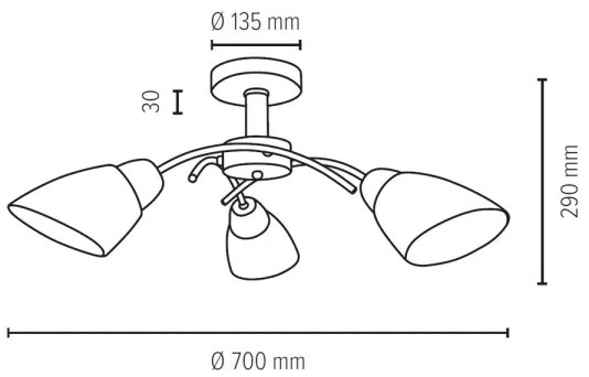 Lustră aplicată Spot-Light 8141374 VILETTA 3xE27/60W/230V