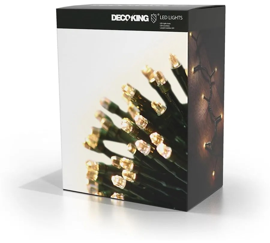 Ghirlandă luminoasă cu LED DecoKing Party Lights, lungime 19,93 m, 200 beculețe, verde