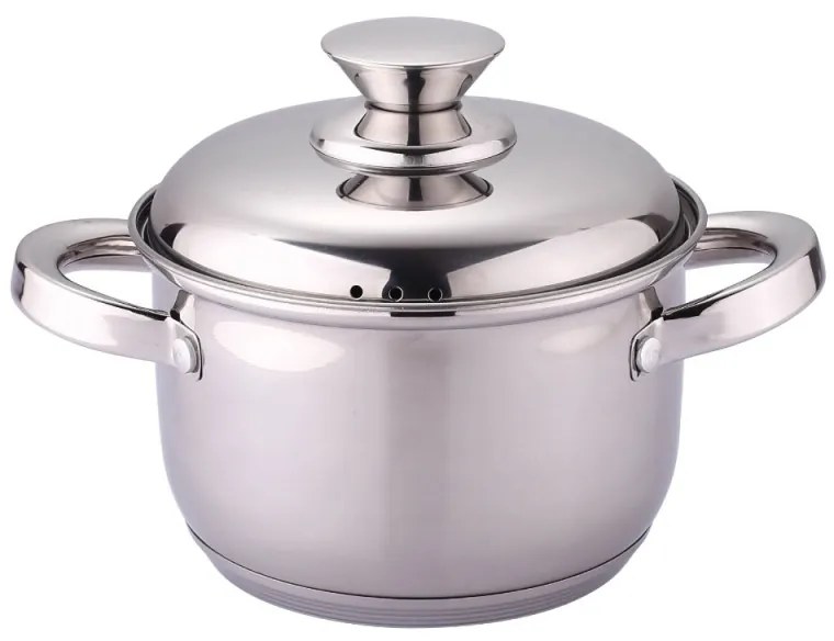 Oala cu capac din inox Rosberg R51210L20S, 20 cm, 3.4 L, Inductie, Inox