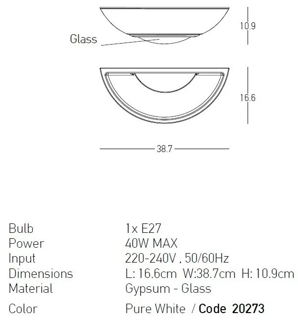 Aplica de perete cu lumina ambientala Aviel L-38,7cm