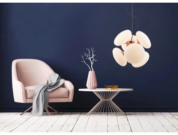 Lustră pe cablu STELLAR 6xG9/4W/230V roz auriu Klausen 106002