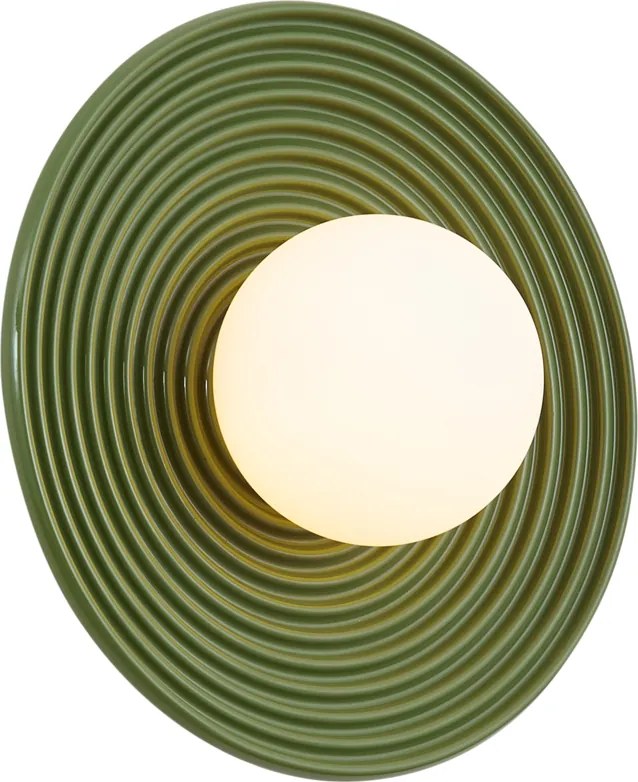 Plafonieră retro verde cu sticlă opal - Lila