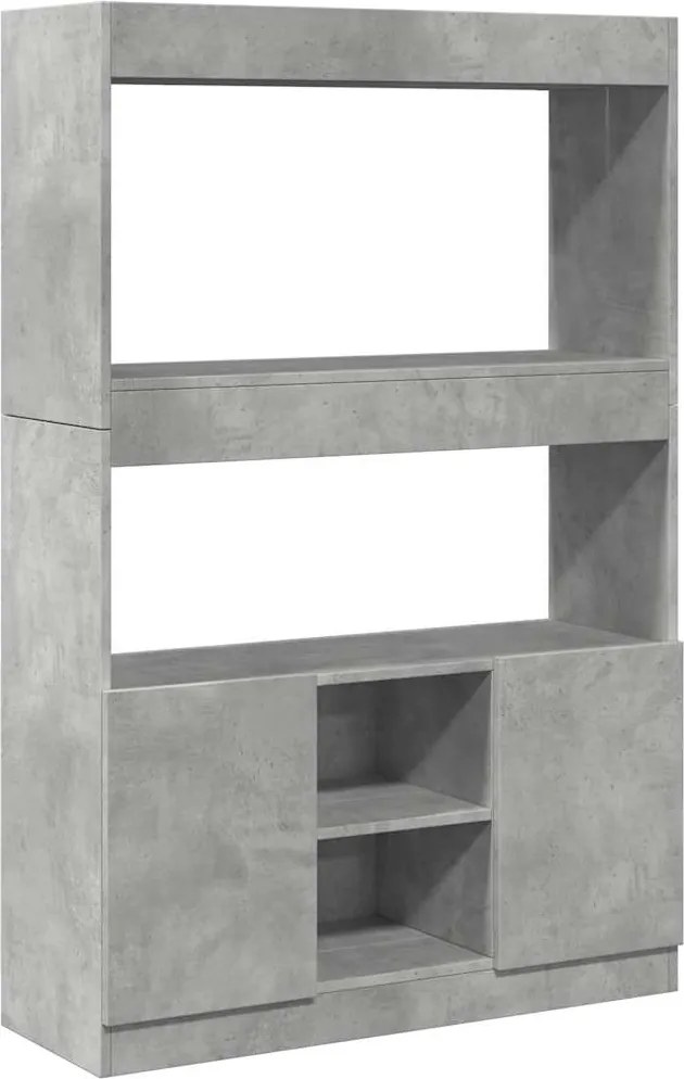 vidaXL Dulap înalt, gri beton, 92x33x140 cm, lemn prelucrat
