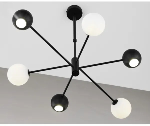 Lustră pe tijă Jupiter 1997 MOKA 3xGU10/10W/230V + 3xG9/10W/230V negru/alb