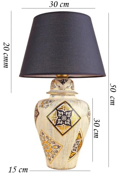 Lampă de masă RAMZES 1xE27/40W/230V, albastră/bej