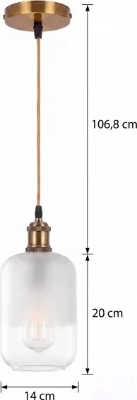 BRILAGI - Lustră LED suspendată pe cablu RETRO GLASS 1xE27/60W/230V Ø 14 cm auriu/alb
