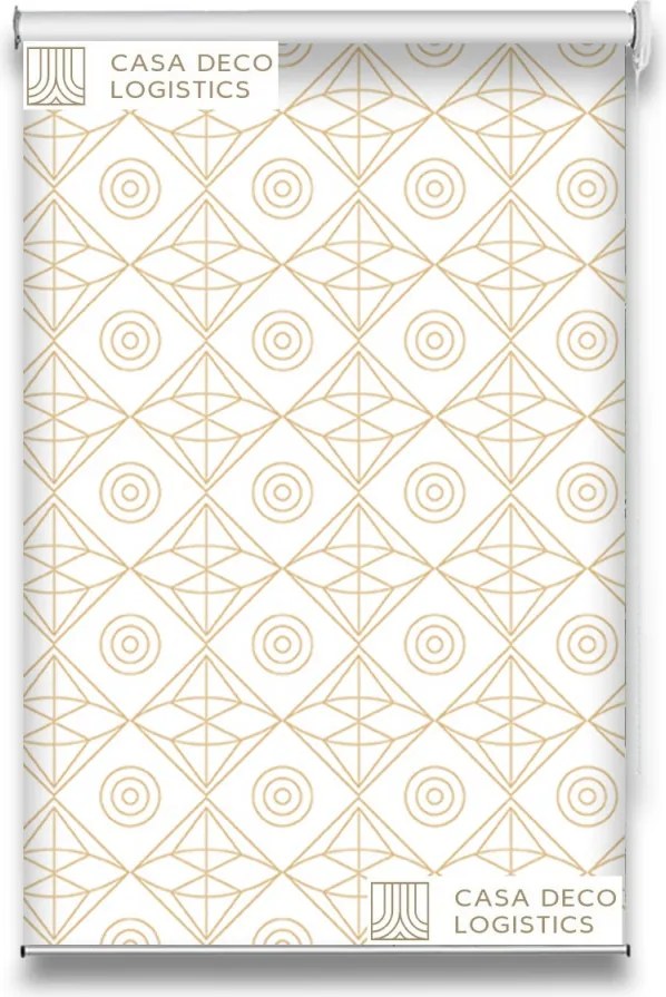 Roletă textilă Royal 5018 cu model geometric elegant auriu