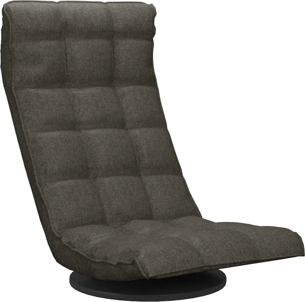 vidaXL Scaun de podea pivotant, gri închis, material textil