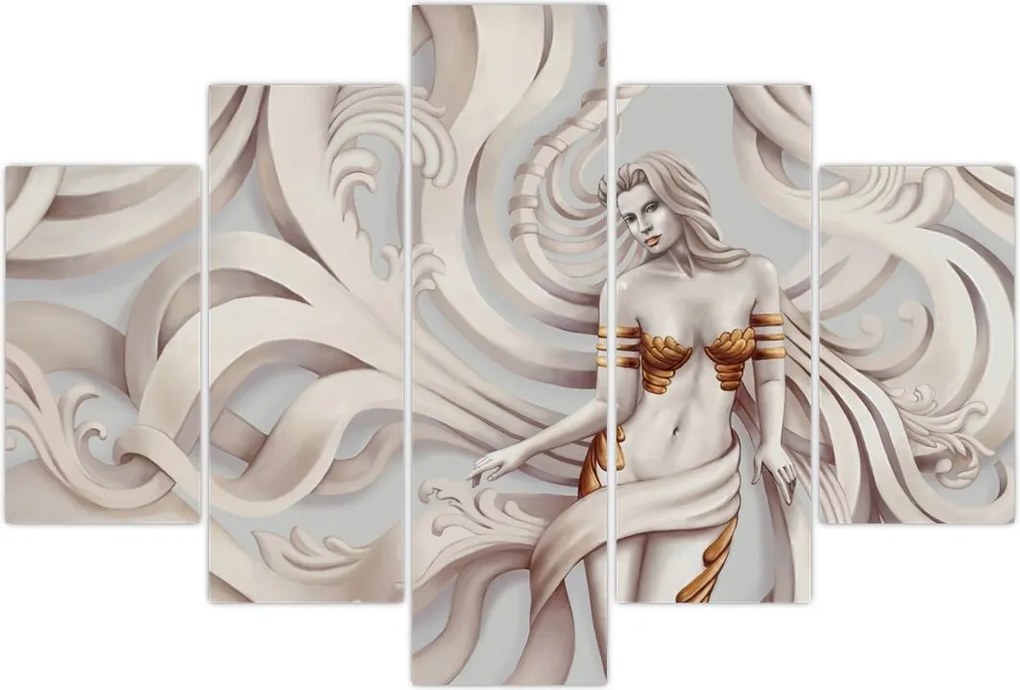 Tablou - Zeița motiv floral (150x105 cm)