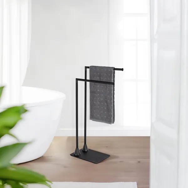 WENKO 23711100 - Suport pentru prosoape HELLA, 41 x 79 cm, negru