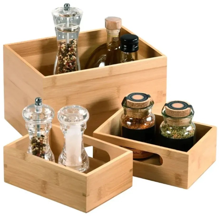 Set de cutii din bambus Kesper 58194 3 buc