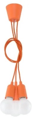 Lustră pe lanț DIEGO 3xE27/60W/230V portocalie