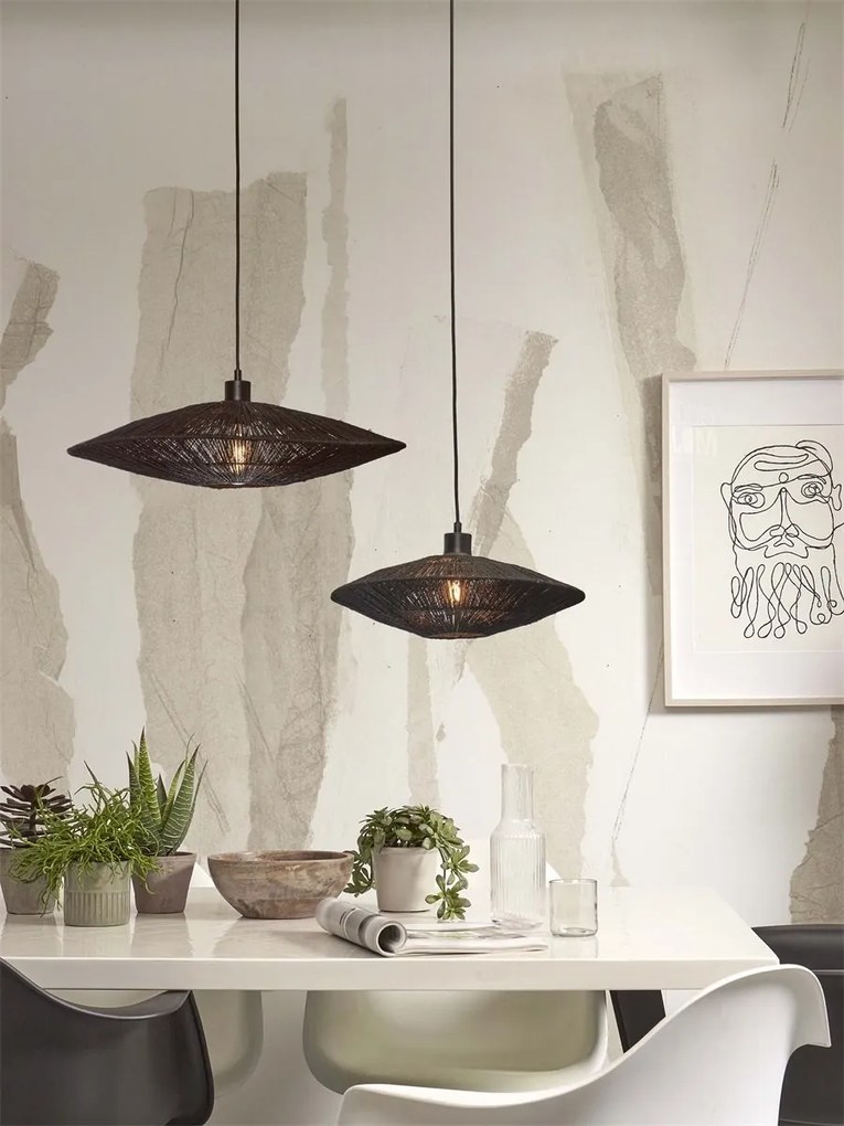 Lustra/Pendul eco din iuta Iguazu S disc 40cm, bl