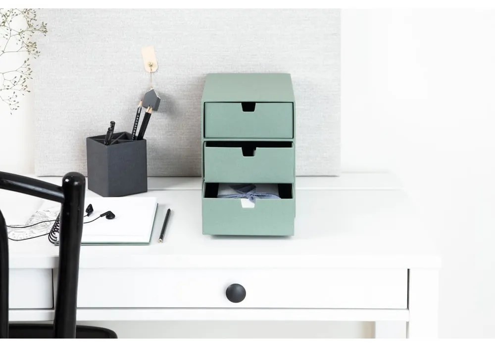 Organizator verde pentru sertar din carton Ingrid Canvas Paper Laminate – Bigso