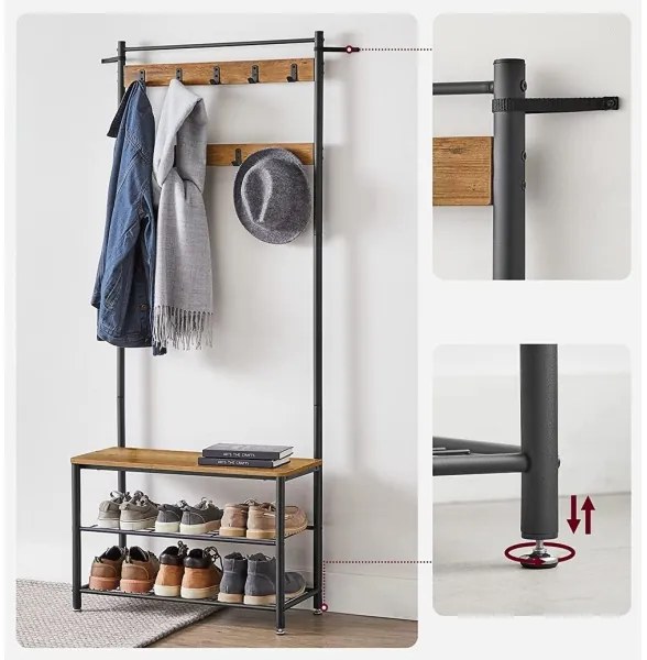 Cuier de podea NAVOR, maro/negru