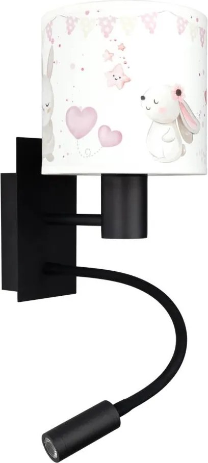Brilagi - Lampă LED flexibilă BOBO 1xE27/25W/230V + LED/3W negru/crem/cu iepurași
