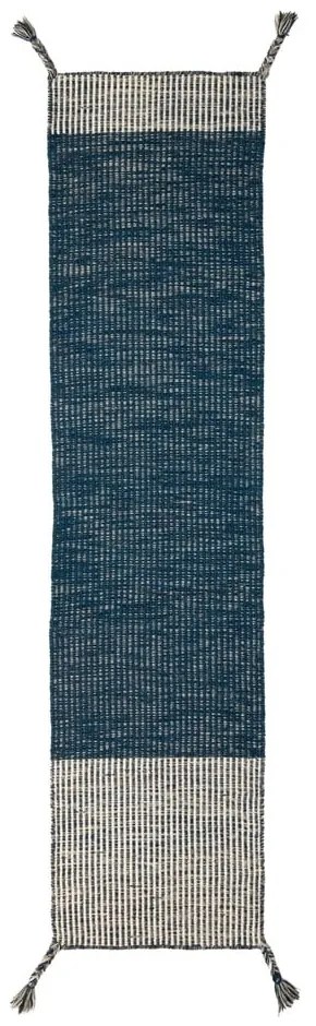 Covor din lână Flair Rugs Anu, 60 x 200 cm, albastru