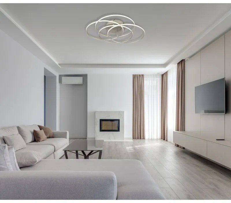 Plafoniera LED rotativa orientabila metal nichel KOMBOS