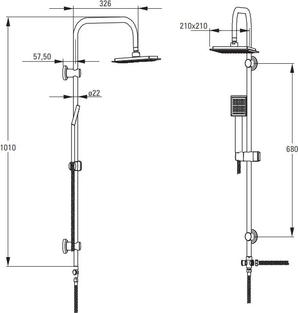 Joko Set de duș cu bară glisantă NBJ_051K