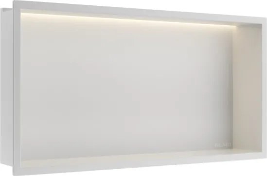 Raft incastrat dreptunghiular Balneo Wall-Box One LED cu rama 60x30x10 cm alb mat