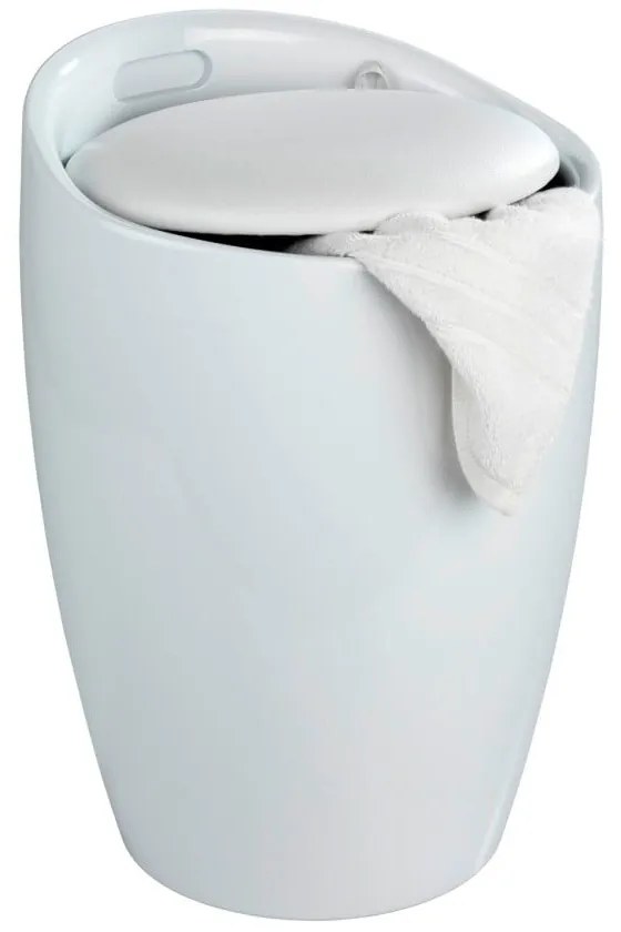 Coș de rufe /taburet Wenko Candy, 20 l, alb