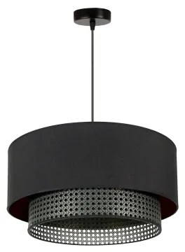 Lustră pe cablu BOHO Duolla RATTAN 1xE27/15W/230V d. 45 cm negru
